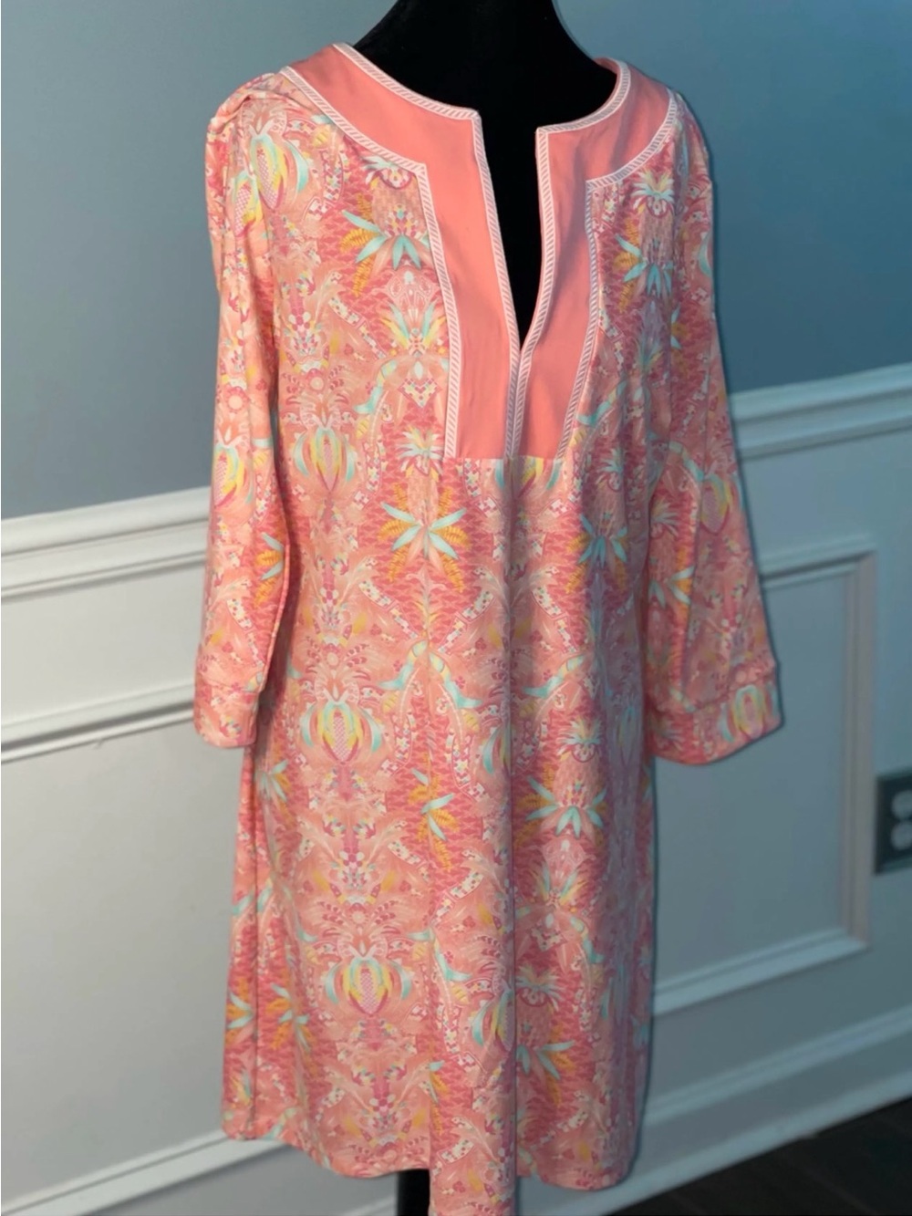 Cabana Life Coral Pink Printed Swim Cover-Up Tunic and casual dress